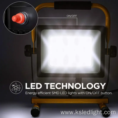 Outdoor portable folding electrodeless LED work light